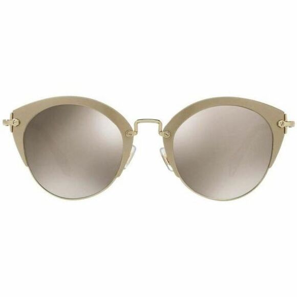 Miu Miu Round Sunglasess W/Brown Gold Mirror Lens